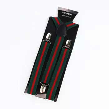 Подтяжки взрослые, ширина 2,5 см, цвет зеленый/красный