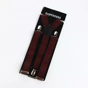 Подтяжки взрослые, ширина 2,5 см, цвет черный/бордовый