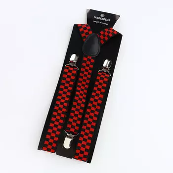 Подтяжки взрослые, ширина 2,5 см, цвет черный/красный