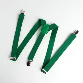 Подтяжки взрослые, ширина 2,5 см, цвет зеленый