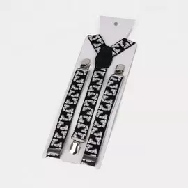 Подтяжки взрослые, ширина 2,5 см, цвет чёрный