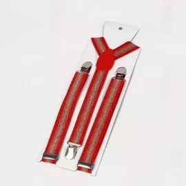 Подтяжки взрослые, ширина 2,5 см, цвет красный