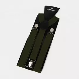 Подтяжки взрослые, ширина 2,5 см, цвет зелёный