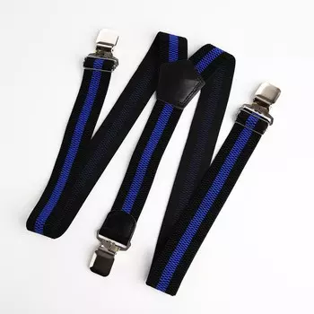 Подтяжки взрослые, ширина 4 см, цвет черный/синий