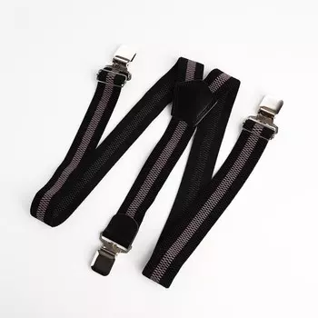 Подтяжки взрослые, ширина 4 см, цвет черный/серый