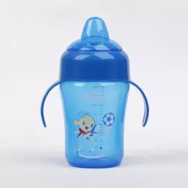 Поильник детский с мягким носиком, 240 мл, от 5 мес., цвет синий
