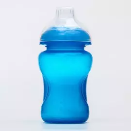 Поильник детский с мягким носиком, 300 мл., цвет голубой