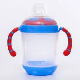Поильник детский с силиконовым носиком, 210 мл., цвет голубой