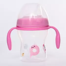 Поильник детский с силиконовым носиком, 260 мл., цвет розовый