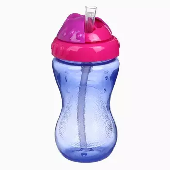 Поильник детский m&b с силиконовой трубочкой, от 9 мес., 340 мл., фуксия