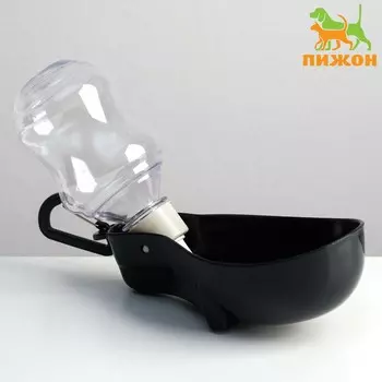 Поилка прогулочная фигурная, 300 мл, с мягким носиком, черная