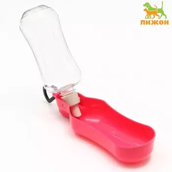 Поилка прогулочная фигурная, 500 мл, с мягким носиком, розовая
