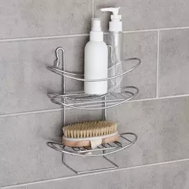 Полка 2-х ярусная доляна, 19×7×24 см, на вакуумных присосках