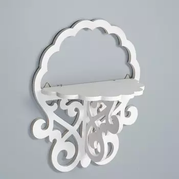 Полка арт 2, резная, 38х32х15, белая