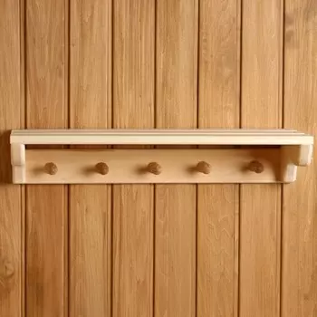 Полка большая с вешалкой 5 крючков 57х18х12см, липа