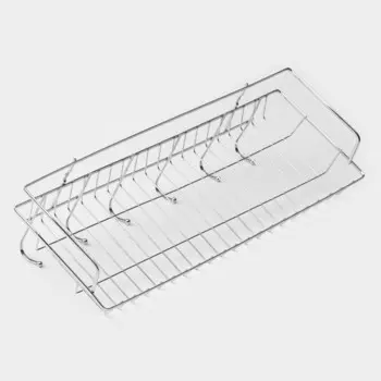 Полка универсальная доляна, бытовая, с крючками, 421215 см, хромированная