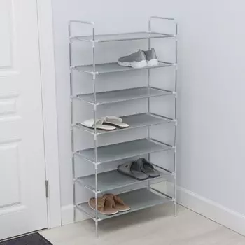 Полка для обуви ladоm, 7 ярусов, 6030120 см, белая