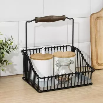 Полка для кухни, для рейлинга, 211120 см, черная