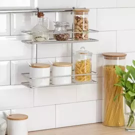 Полка для рейлинга прямая, 2-х ярусная, 301031,7 см, d=16 мм, цвет хром