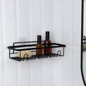 Полка для ванной прямая, 33129 см, цвет черный