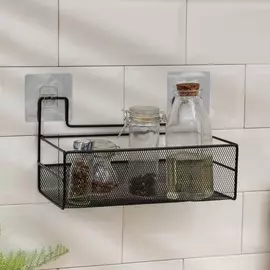 Полка для кухни доляна, на липучках, 2613.514 см, черная