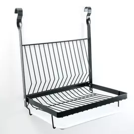 Полка на рейлинг с поддоном 29,6×24×38 см, цвет чёрный