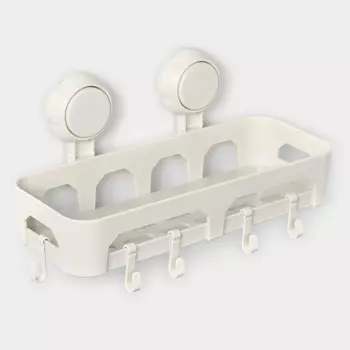 Полка на вакуумных присосках, 301316 см, цвет белый