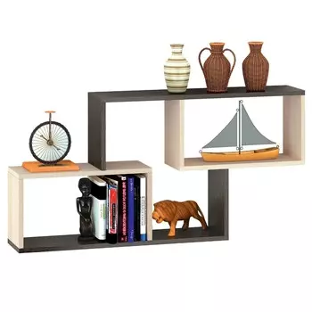 Полка навесная пн-03, 600х1050х180, венге/дуб молочный