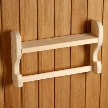 Полка под шампунь, с перекладиной под полотенце 44х29х9см, липа