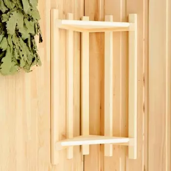 Полка угловая 2 яруса 133355см, липа