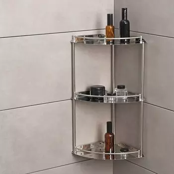 Полка угловая 3-х ярусная, 22.53254 см, нержавеющая сталь