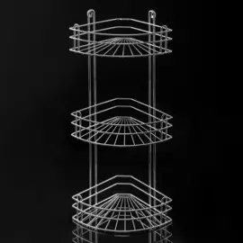 Полка угловая 3-х ярусная, 291860 см, цвет хром