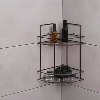 Полка угловая для ванной 2-х ярусная