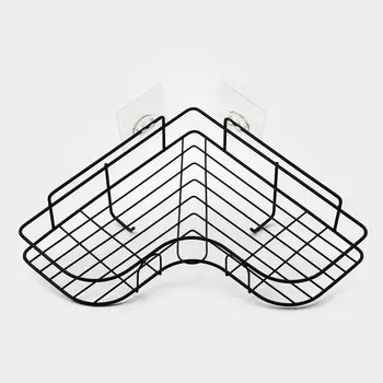 Полка для ванной доляна, угловая, 2 крючка, 262610 см, черная