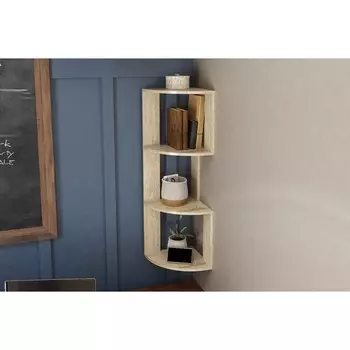 Полка угловая настольная и навесная лео №4, 250х250х820, дуб сонома