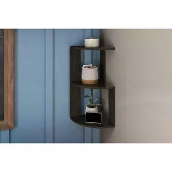 Полка угловая настольная и навесная лео №3, 250х250х660, венге