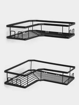 Полки для ванной stlz, угловые, 2 шт., черные
