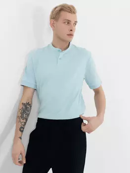 Поло мужское голубое