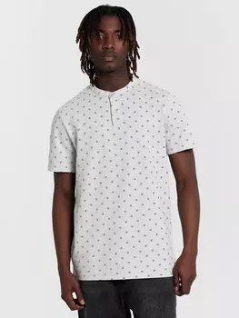 Поло мужское серое с принтом