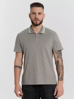 Поло мужское серое с принтом