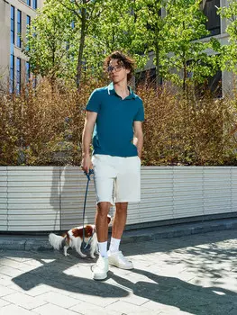 Поло мужское синее