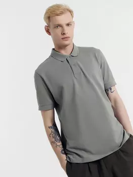 Поло мужское в серо-бежевом цвете