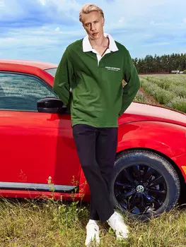 Поло мужское зеленое с надписью