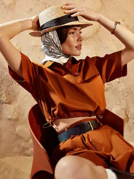 Поло женское коричневое