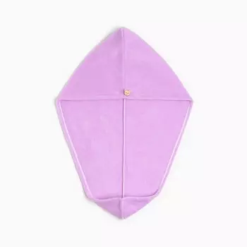 Полотенце-чалма для сушки волос этель цвет сиреневый, 65*25 см, 100% п/э