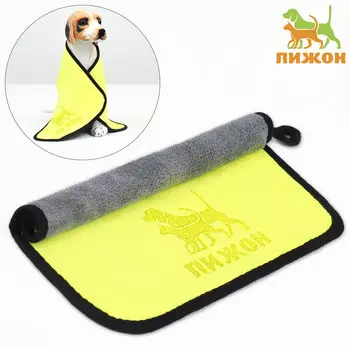 Полотенце для животных супервпитывающее, среднее, 3060 см, желтое