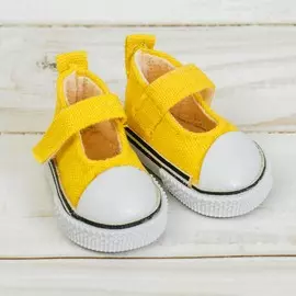 Полукеды для кукол, длина подошвы 5 см, цвет желтый