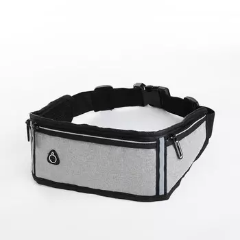 Сумка для бега, 3 отдела на молниях, серая