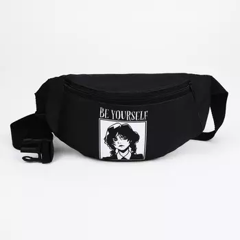 Поясная сумка на молнии, черная