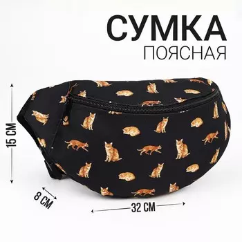 Поясная сумка на молнии, цвет черный